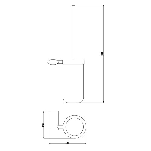 OVA405 Oval Brass Toilet Brush Holder