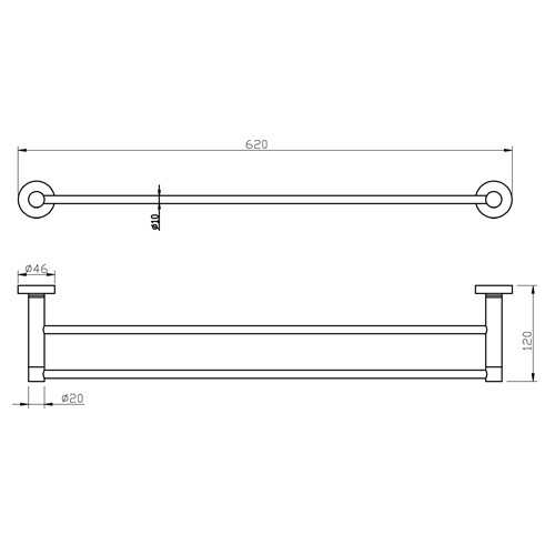 PHA402 Phaze Brass Double Towel Bar