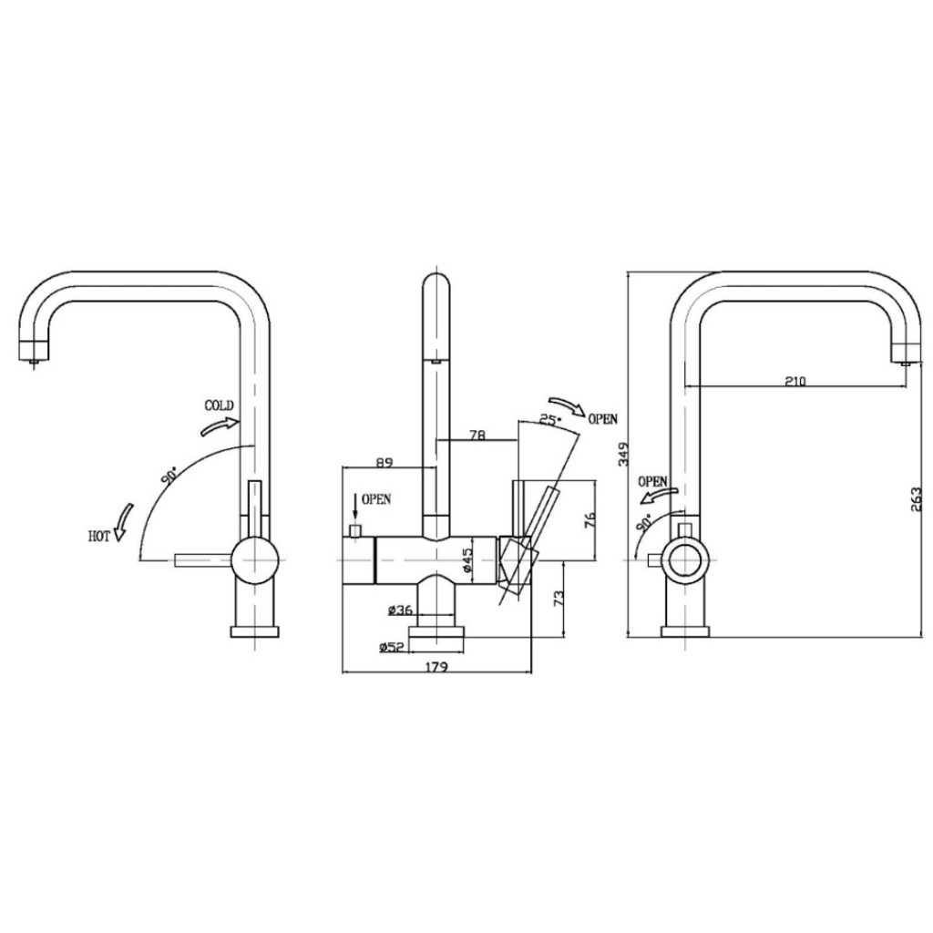 KIT700 Escala 3 in 1 Instant Hot Filtered Tap