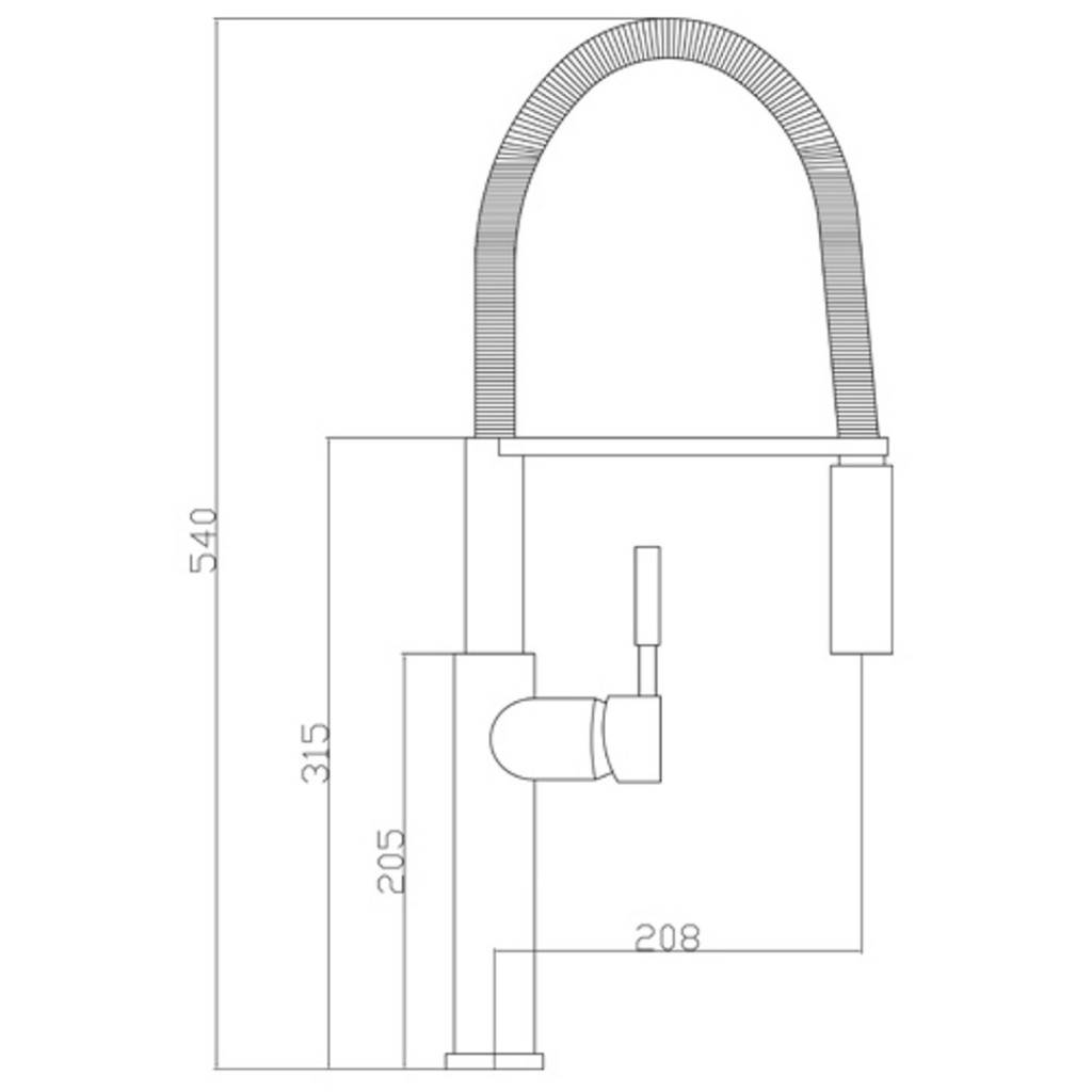 KIT281 Miami Chrome-Black Kitchen Sink Mixer with Pull Out Nozzle