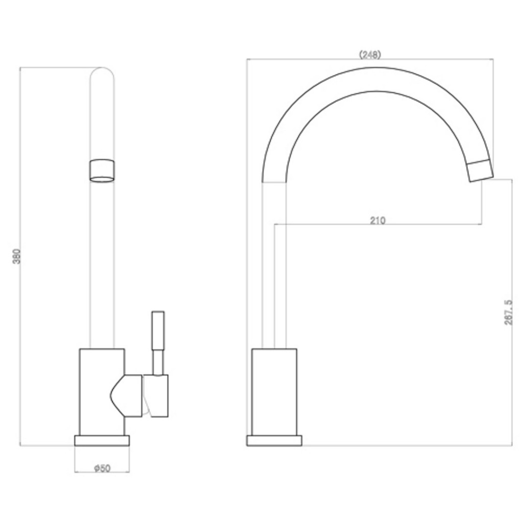 KIT273 Stainless Steel Logic Kitchen Sink Mixer