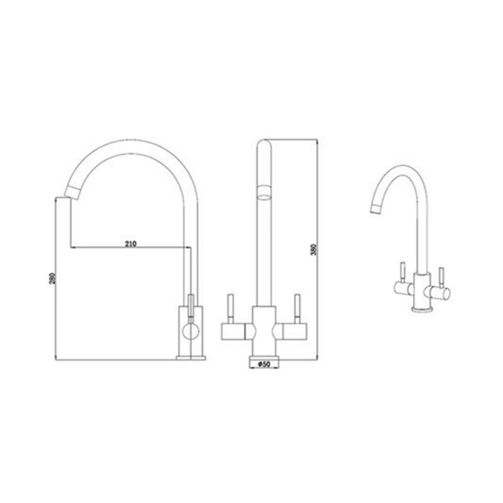 KIT274 Stainless Steel Tempo Kitchen Sink Mixer
