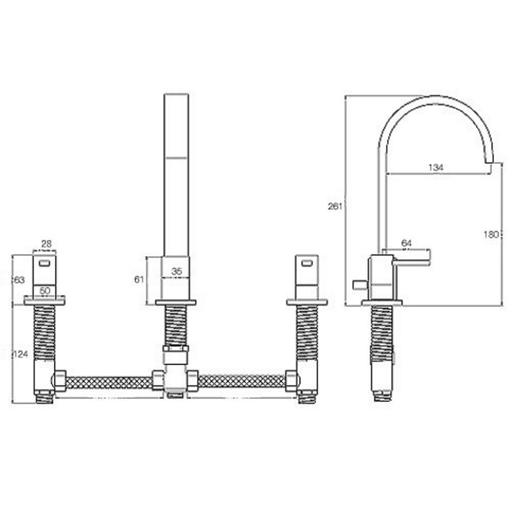RDL049 Wave 4 Hole Bath Set