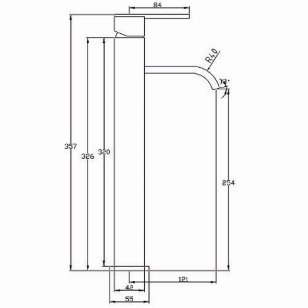 IFL039 Ice Fall Freestanding (L) Mono Basin Mixer