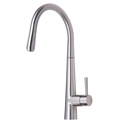 KIT163 Palazzo Brushed Kitchen Sink Mixer with Pull Out Nozzle