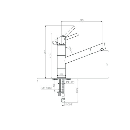 KIT185 Rota Kitchen Sink Mixer